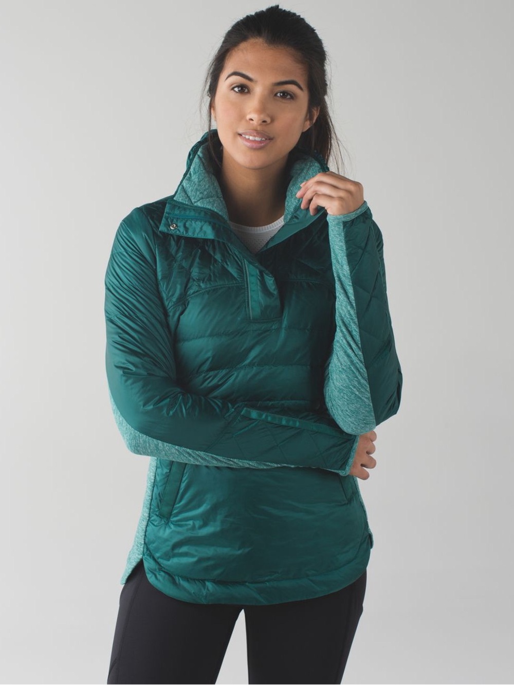 Lululemon Athletica Down For a Run Teal Puffer Jacket
